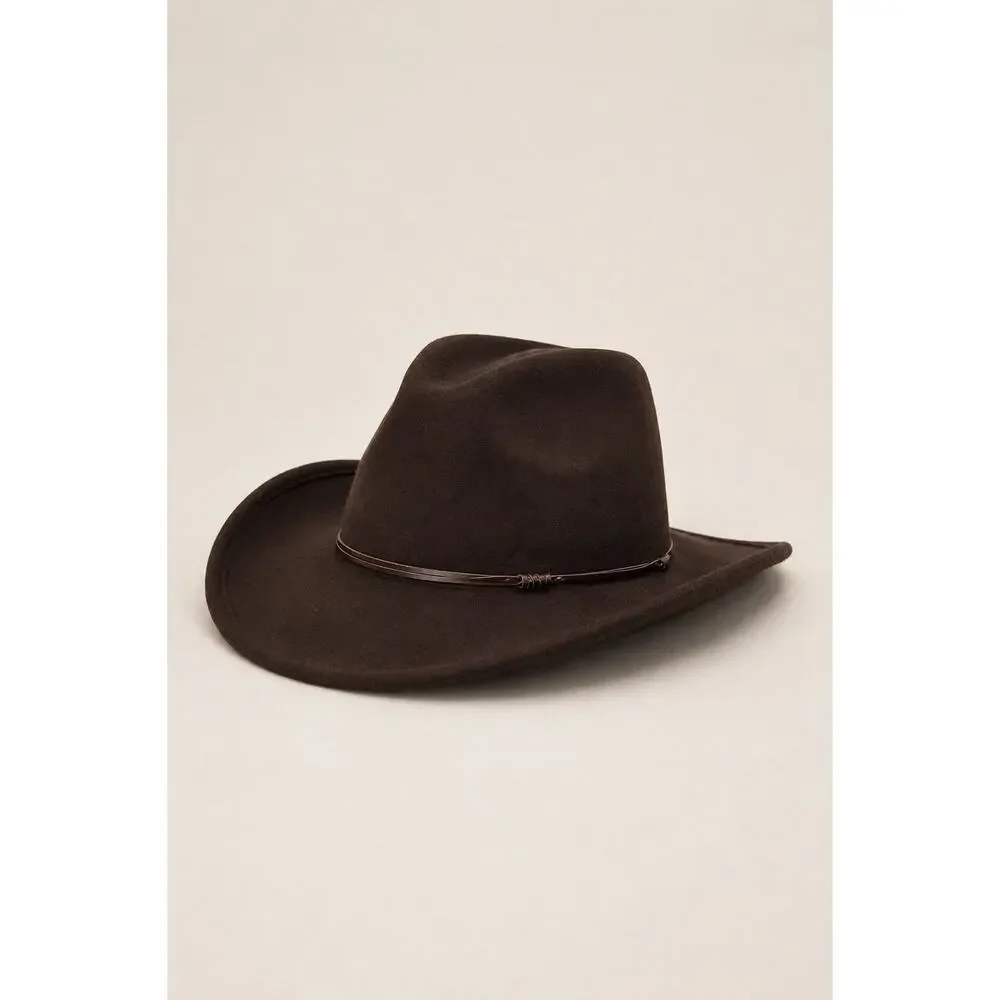WYETH Brown Wool Rancher / Western Hat – One Size